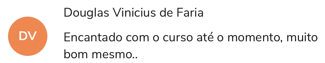 Depoimento de Douglas Vinicius de Faria sobre o curso