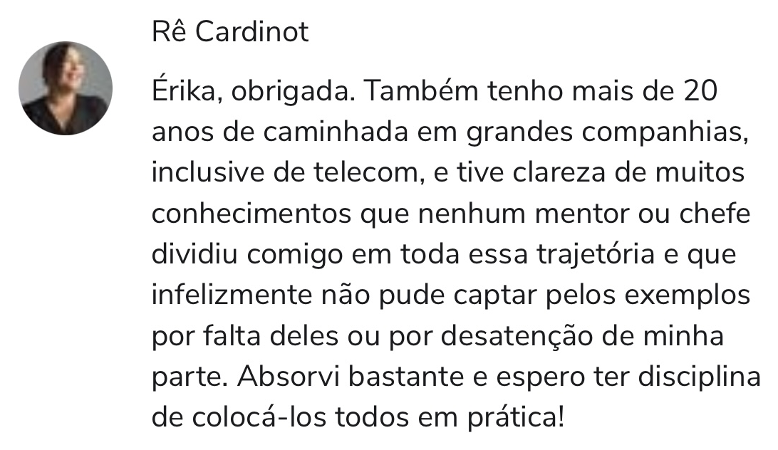 Depoimento de Rê Cardinot sobre o curso