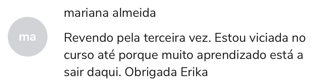 Depoimento de Mariana Almeida sobre o curso