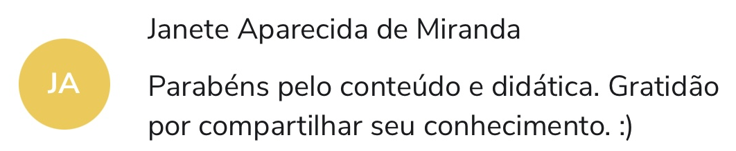 Depoimento de Janete Aparecida de Miranda sobre o curso